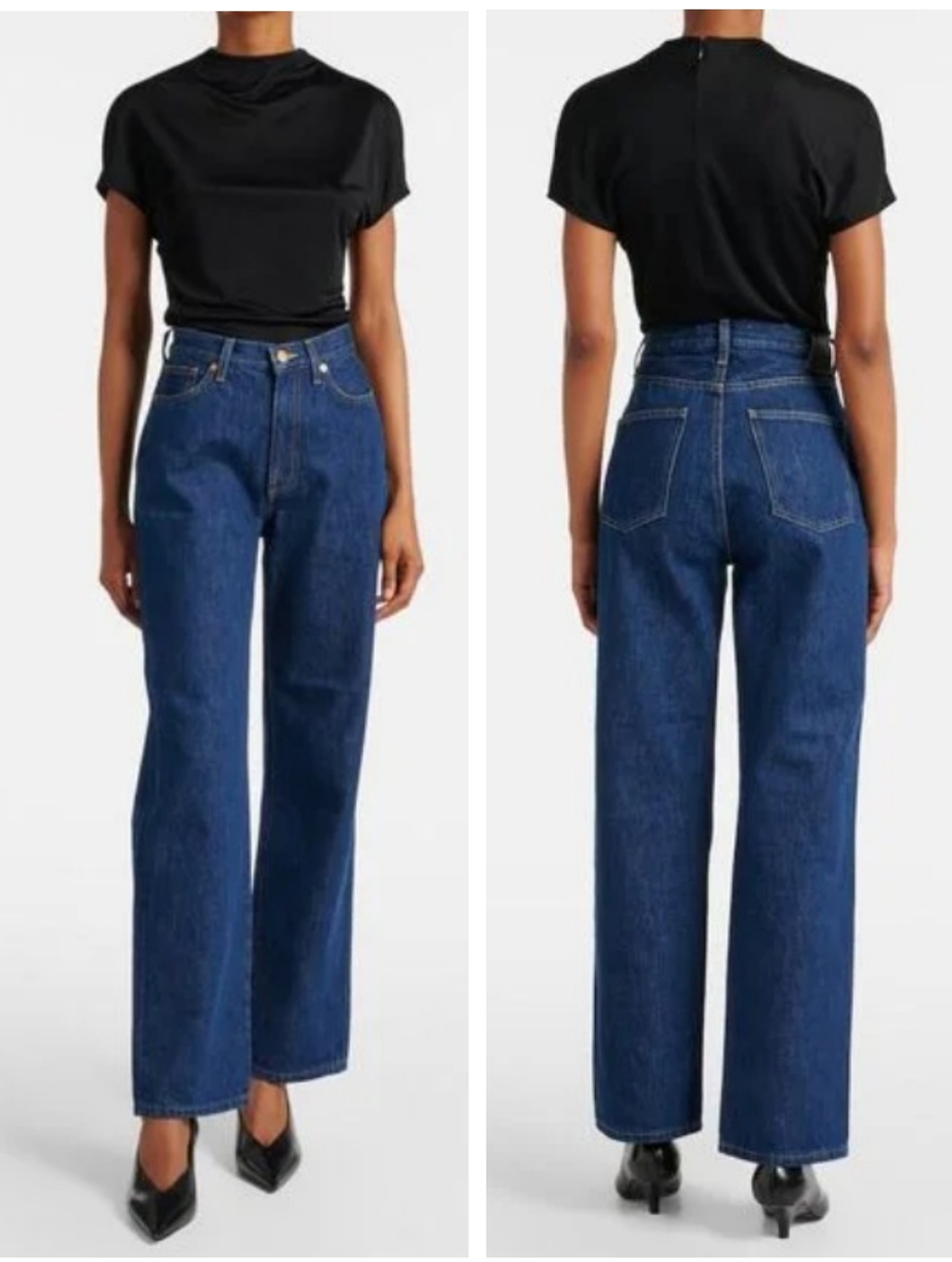 TOVE Linn High-Rise Relaxed Straight Leg Organic Cotton Jeans Indigo Blue Sz 26